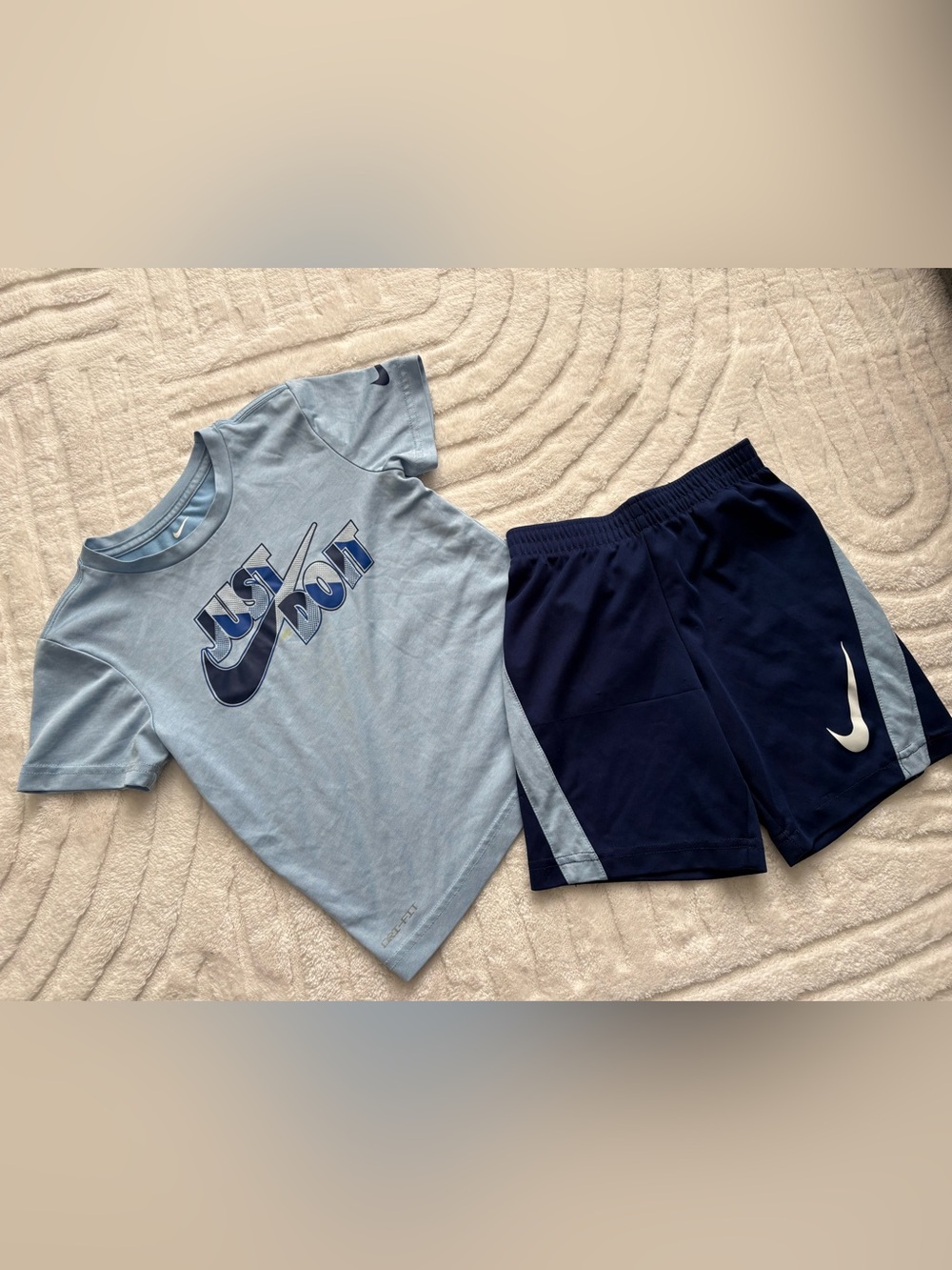 Nike boys Navy and Light Blue Athletic Shorts